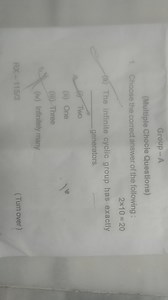 Group - A(Multiple Chocie Questions)Choose the correct answer... | Filo