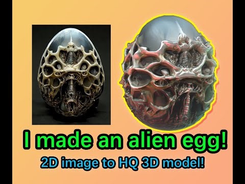 I made a realistic alien egg from a 2D image!