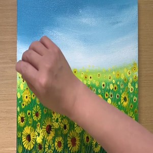 158K views · 2.6K reactions | Painting a Sunflower Field | Painting Skills | Facebook