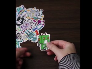 Cute Robot Stickers 51Pcs,Science Theme Stickers for Water Bottles, Vinyl Aesthetic Waterproof Stickers, Laptop Skateboard Computer Sticker for Teens, Adults(Robot,50Pcs)