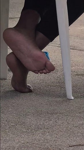 Candid feet filmed at the pool