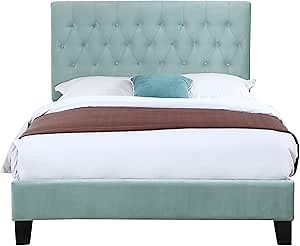 Upholstered Bed With Tufted, Padded Headboard, And Platform-Style Base