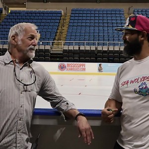 Head Coach Joe Pace has a word with the Ice Crew at the Mississippi Coast Coliseum #Nov18th | Beer League BS