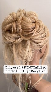 1.8K views · 57 reactions | Proof that sometimes all you need is a good ponytail - or 3. ⁠ ⁠ ⁠"✨3 PONYTAILS✨⁠ That's what I did to create this HIGH SEXY BUN!" - @svglamour⁠ ⁠ #SamVilla⁠ #SamVillaCommunity | Sam Villa Professional | Facebook