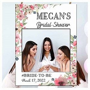Flower Wedding Bridal Shower Photo Booth Prop, Personalized Bridal Shower Decorations, Wedding Photo Booth, Photo Prop, Bride To Be, Miss to Mrs. Handmade Party Supplies Sizes 36x24, 48x32