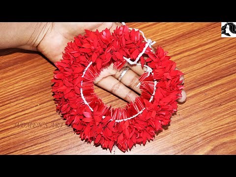 how to string idly flower garland in tamil | vetchi poo malai kattuvathu eppadi | WOMEN'S ART
