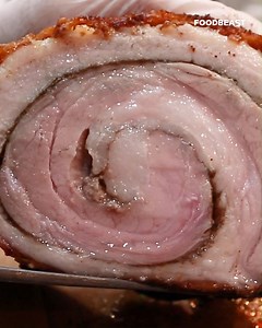 13K views · 234 reactions | Listen to the satisfying CRUNCH of this Cantonese BBQ, aka Siu Yuk, done Porchetta style!!  | Foodbeast | Facebook