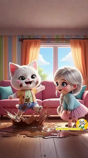 Cartoon Animation Cat and Doll are very Funny. #animation #cartoon #kidsoftiktok #kidstiktok #cocomelon