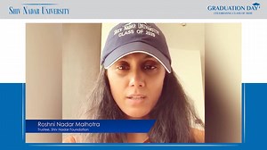 1K views · 58 reactions | #SNUClassof2020 Ms. Roshni Nadar Malhotra, Executive Director and CEO of HCL Corporation and Trustee, Shiv Nadar Foundation, congratulates the graduating Class of 2020, and launches the ‘Shiv Nadar University Yearbook 2020'. #ShivNadarUniversity #AuRevoirClassof2020 #CelebratingClassof2020 #amessagetothegraduatingbatch #bestwishes | Shiv Nadar University | Facebook