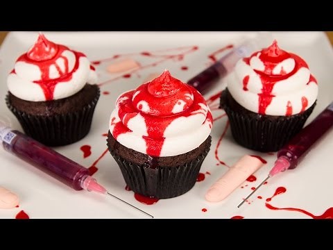 How to Make Edible Fake Blood & Bloody Halloween Cupcakes from Cookies Cupcakes and Cardio