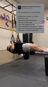 ⚡️TRX Inverted Row w/ Feet Elevated • Imagine your body is in a Plank • Brace your abs • Squeeze your glutes & quads • Grip the handles tight • All of this creates full-body tension • Most importantly, it promotes stability • Now, just focus on horizontal rowing • Keep reps smooth & controlled #trx #trxtraining #trxworkout #trxworkouts #rowing #backstrength #strongback | Matthew Ibrahim - Coach