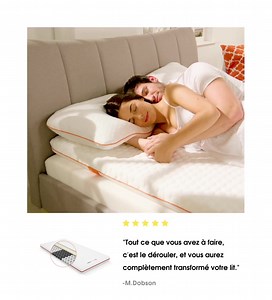 Conçu pour vous aider à profiter d'un sommeil plus profond et plus long chaque nuit, notre sur-matelas Octasmart® Plus a été conçu avec les meilleurs matériaux de qualité pour vous permettre de passer une nuit de sommeil agréable, confortable et longue. Commandez aujourd'hui et obtenez jusqu'à 50 % de réduction, plus notre essai GRATUIT de 80 nuits avec une garantie de remboursement à 100 %. | Octasmart France