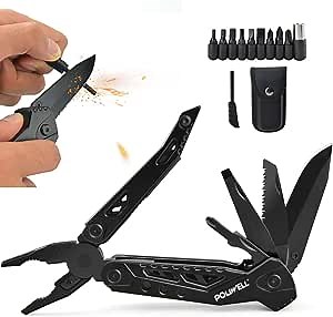 19-in-1 Multitool Folding Pliers Outdoor Survival Portable Stainless Steel Multifunctional Tools Set with Flint, Screwdriver, Saw, File Ideal Christmas Gifts for Men