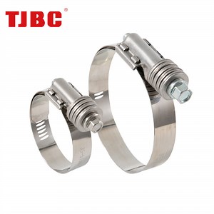 [Hot Item] High Pressure W4 Stainless Steel Heavy Duty American Type Constant Tension Hose Tube Clamp, 14.2mm Bandwidth, 35-50mm