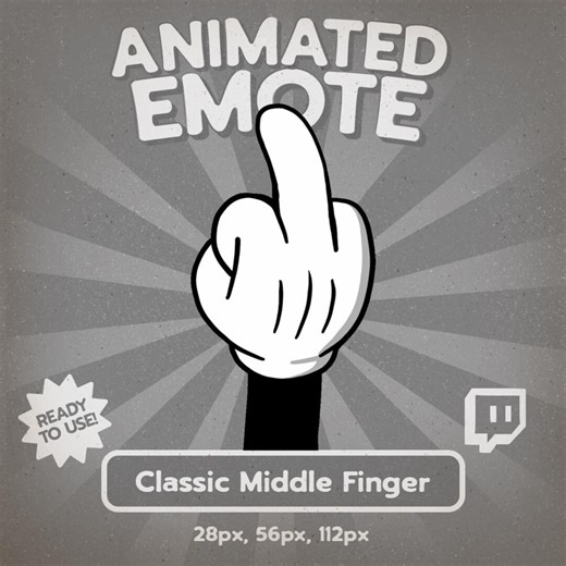 Funny Middle Finger Animated Twitch Emote: Sassy Stream Overlay (GIF Download) - Etsy