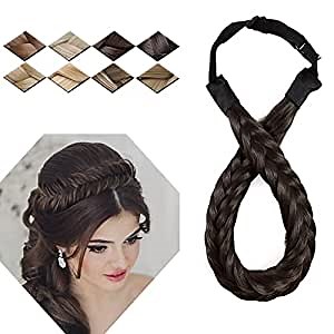 Braided Headband Wide Fishtail Braid Headband Classic Chunky Fishtail Braided Hair Band Wide Plaited Braids Elastic Stretch Synthetic Hairpiece For Girls And Women Beauty Accessory 45g (12#)