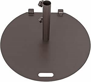 SORARA 55 lbs Umbrella Stand Outdoor Base Heavy Duty, Patio Umbrella Base with Wheels, Outdoor Umbrella Base Weight 27 inch Diameter Steel for Deck, Lawn, Garden, Pool, Brown