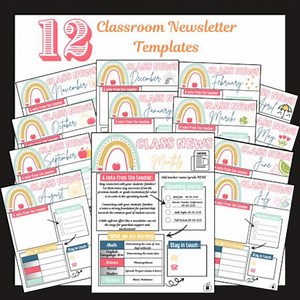 12 Seasonal Classroom Newsletter Templates | Monthly | Parent Communication | Elementary | Preschool | Daycare | Class News | Teacher Letter - Etsy