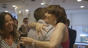 Watch Beth Leavel, Josh Lamon, and Caitlin Kinnunen, stars of The Prom, crash a Tony Awards viewing party! | Playbill