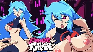 Friday Night Funkin animation Skyblue and Boyfriend Having Rough Fuck Titfuck Cumshot