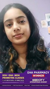 3.8K views · 51 reactions | DHA Pharmacy Winner Dr. Varna Vijayan @ Medcity DHA | DOH | MOH | Prometric Pharmacy Classes | +91 99619 19293 | +91 80867 76222 | Medcity International Academy | Facebook
