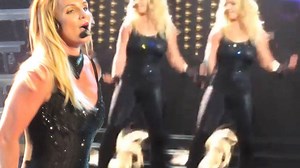 Watch the moment Britney Spears' hair extension FALLS out during Vegas show