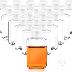 HULISEN 24 Pack of 2oz Travel Size Bottles, Plastic Clear Travel Bottles for Toiletries, Empty Mini Travel Containers with Flip Cap, Leak Proof Refillable Lotion Bottles for Hand Sanitizer, Shampoo