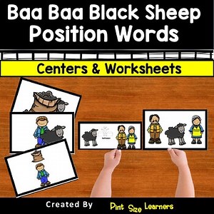 Baa Baa Black Sheep Position Words | Centers and Worksheets