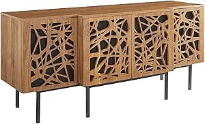 Modway Telluride Wood Sideboard Credenza in Walnut