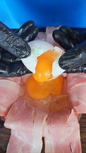 Grilled Bacon wrapped eggs. Nice idea for grill breackfast | Steak flame and grill