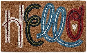 DII Natural Coir Doormat Fun Greeting Mat, 17x29, Butterfly Blooms