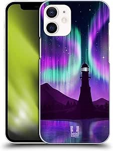 Head Case Designs Lighthouse Seascape Northern Lights Hard Back Case Compatible with Apple iPhone 12 Mini