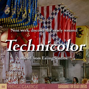 Glitz and glamour. Sex and scandal. It's all go in SARABAND FOR DEAD LOVERS. Released 75 years ago today, indulge yourself in a Technicolor treat at bit.ly/SarabandForDeadLovers | Vintage Classics