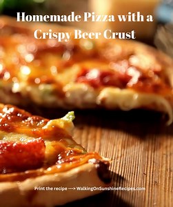 Who doesn't love pizza? This recipe for homemade pizza takes it to the next level by using beer in the dough. The end result is a crispy crust that will have you coming back for more. Don't forget to add your favorite toppings! https://walkingonsunshinerecipes.com/beer-dough-pizza-crust-recipe/ | Easy Family Recipes by Walking on Sunshine Blog | Facebook