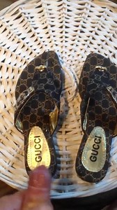 Missed my cumshot on gf's summer gucci slippers