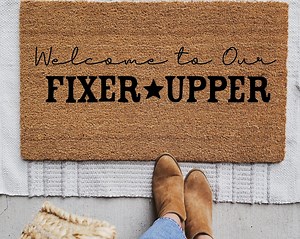 Welcome to Our Fixer Upper Door Mat, Custom Welcome Mat, Personalized Gift, Joanna Gaines Fan, HGTV Fan, Housewarming Gift - Etsy UK