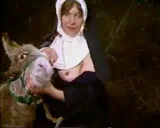Pair of wild Nuns explore their first bestiality sex experience in this classic beast sex movie