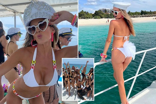Brooks Koepka’s fiancée Jena Sims rocks white bikini on epic bachelorette trip