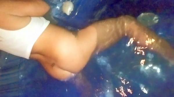 Mystery woman caught using public hotel hot tub jets to edge & masturbate-cums & sneaks back to room