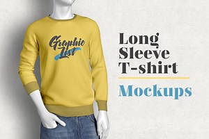 Long Sleeve T-shirt Mockups, a Shirt Mockup by simuradi