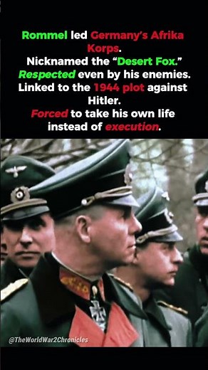 Erwin Rommel: From Desert Fox to Forced Suicide #worldwar2 #ww2 #history