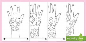 Mehndi Hand Colouring Patterns
