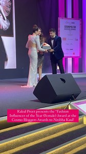 128K views · 67 reactions | Nitibha Kaul won the Fashjon Influencer of the Year (Female) award at the Cosmo Blogger Awards, presented by Rakul Preet! @nitibhakaul @rakulpreet | Cosmopolitan India | Facebook