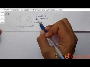 Height of troposphere from ground surface is …… km.