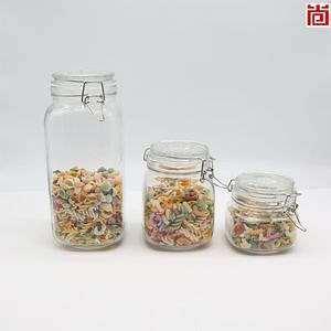 [Hot Item] Square Glass Kitchen Canisters with Glass Lids