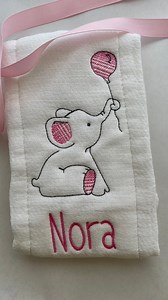 Embroidered Elephant Baby Burp Cloth: Personalized Cotton Shower Gift - Etsy Canada