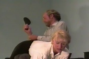 woman spanked otk with hairbrush