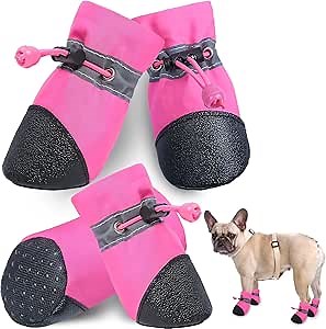 Dog Shoes, Waterproof Dog Boots Small Medium Size Dogs & Paw Protectors Dog Booties 4PCs