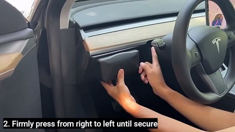 Magnetic Snap Storage Caddy Box Sunglasses Holder, Accessories for 2021 to 2024 Tesla Model Y, Easy Install, Tesla Model Y Interior Accessories (Faux Suede Lining)