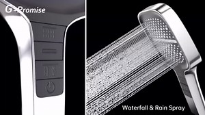 G-Promise Multifunctional Handheld Shower Head High Pressure with On/Off Switch with Adjustable Metal Holder and Extra Long Stainless Steel Hose